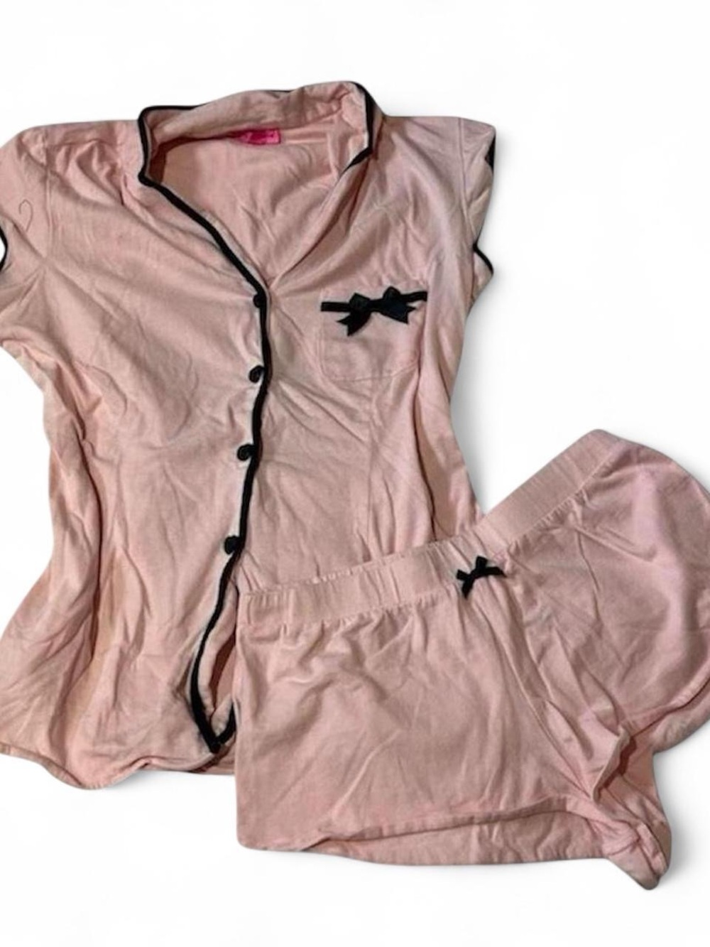 Y2K Betsey Johnson Pale Pink Pyjama Set